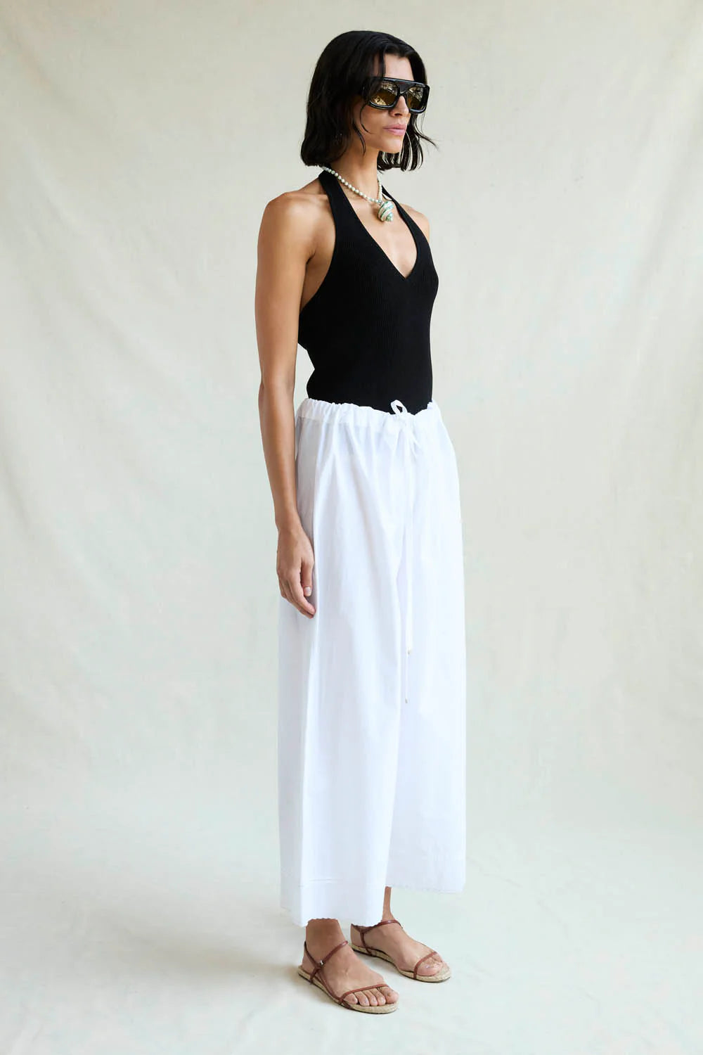 Ramona Poplin Pant in White