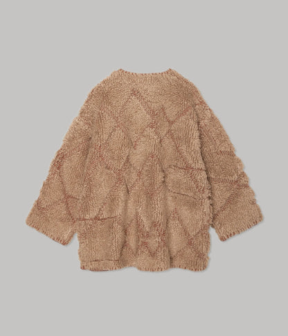 Pile Knit Coat in Ginger