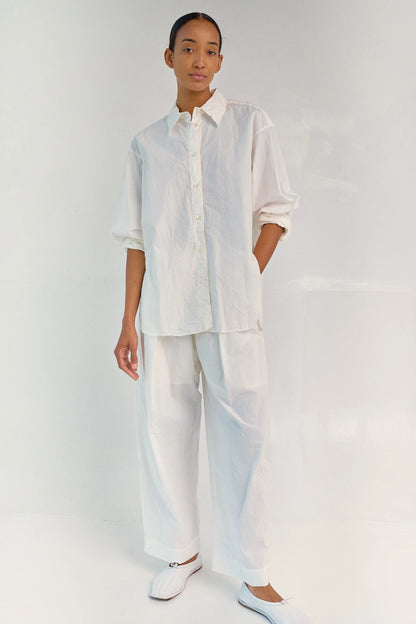 Crinkled Oversized Shirt - White