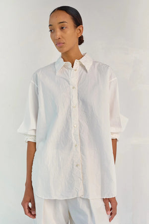 Crinkled Oversized Shirt - White