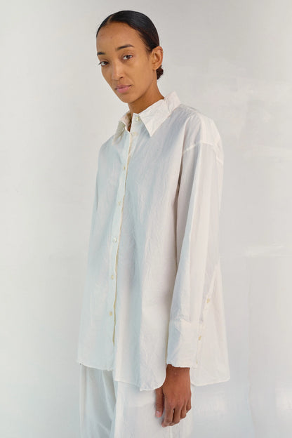Crinkled Oversized Shirt - White