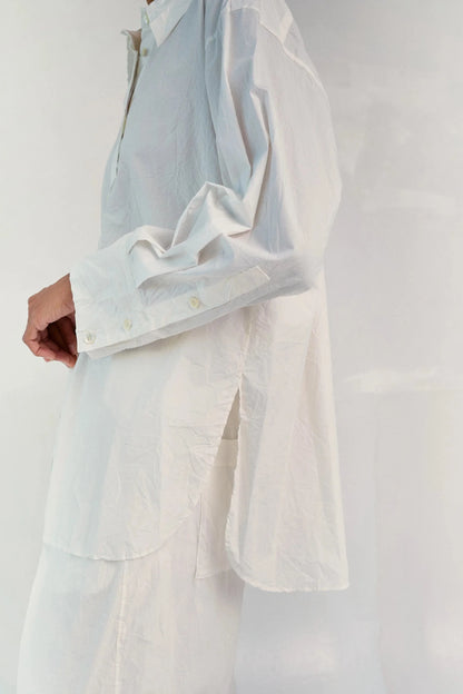 Crinkled Oversized Shirt - White