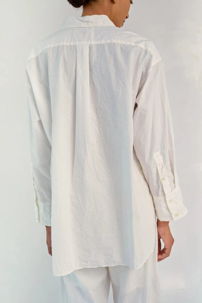 Crinkled Oversized Shirt - White