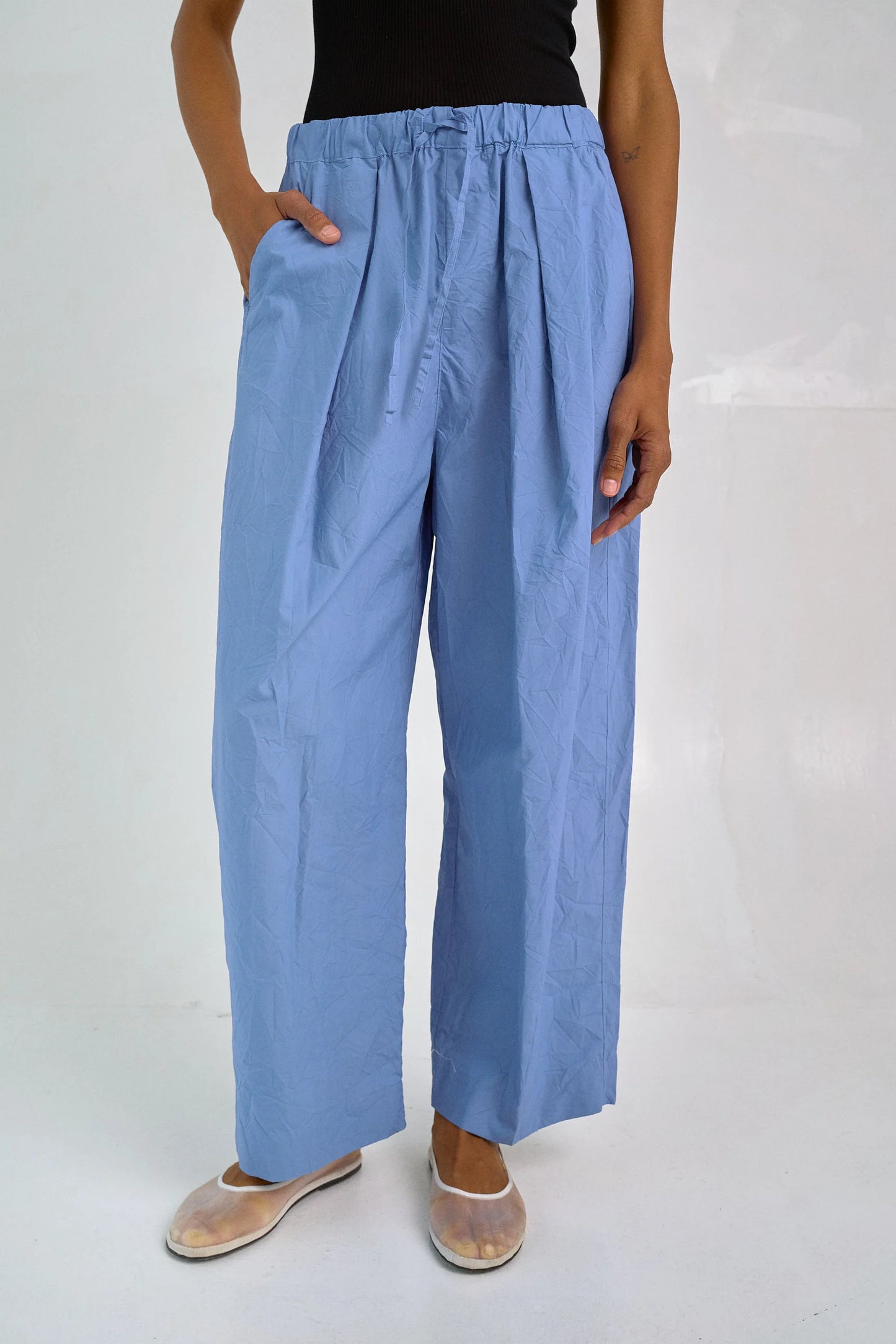 Tucked Pull-on Pants - French Blue