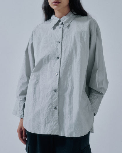 Crinkled Oversized Shirt - Moon Grey