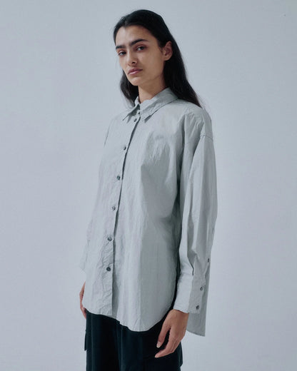 Crinkled Oversized Shirt - Moon Grey