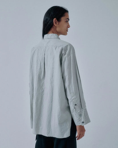 Crinkled Oversized Shirt - Moon Grey