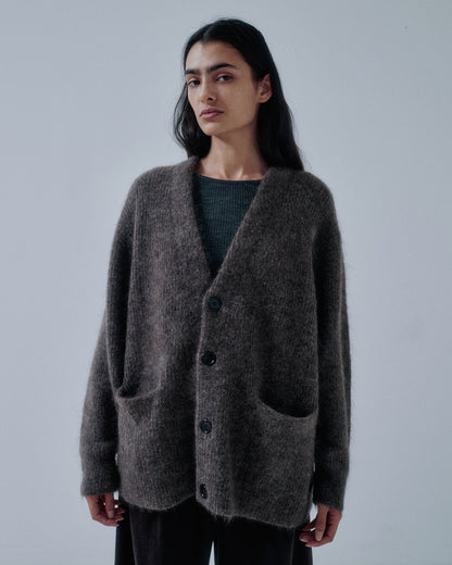 Mohair Cardigan - Ash Brown