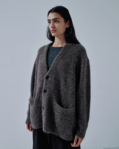 Mohair Cardigan - Ash Brown