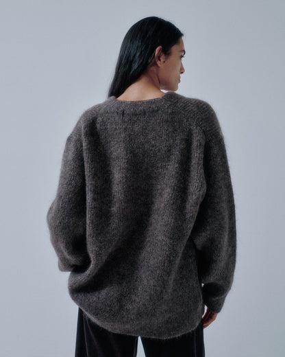 Mohair Cardigan - Ash Brown