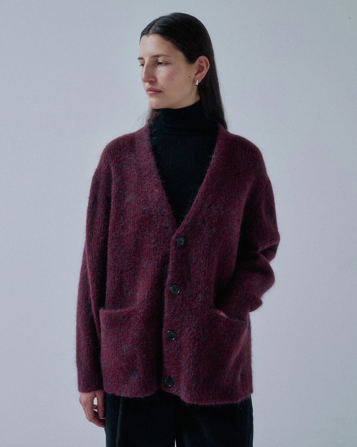 Mohair Cardigan - Mulberry
