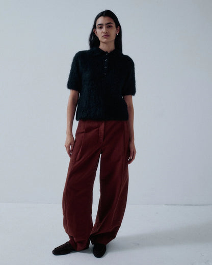 Compact Knit Polo - Black