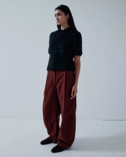 Compact Knit Polo - Black