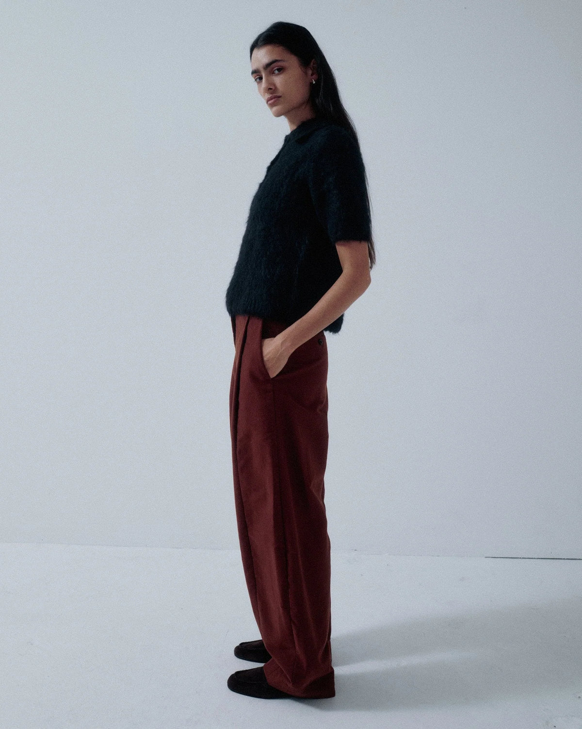 Compact Knit Polo - Black