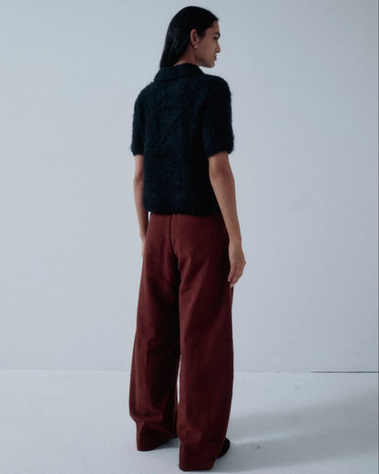 Compact Knit Polo - Black