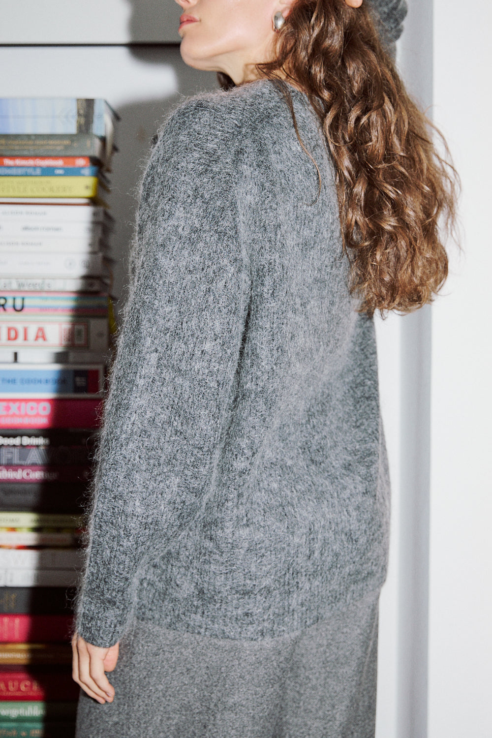 Mohair Cardigan in Charcoal