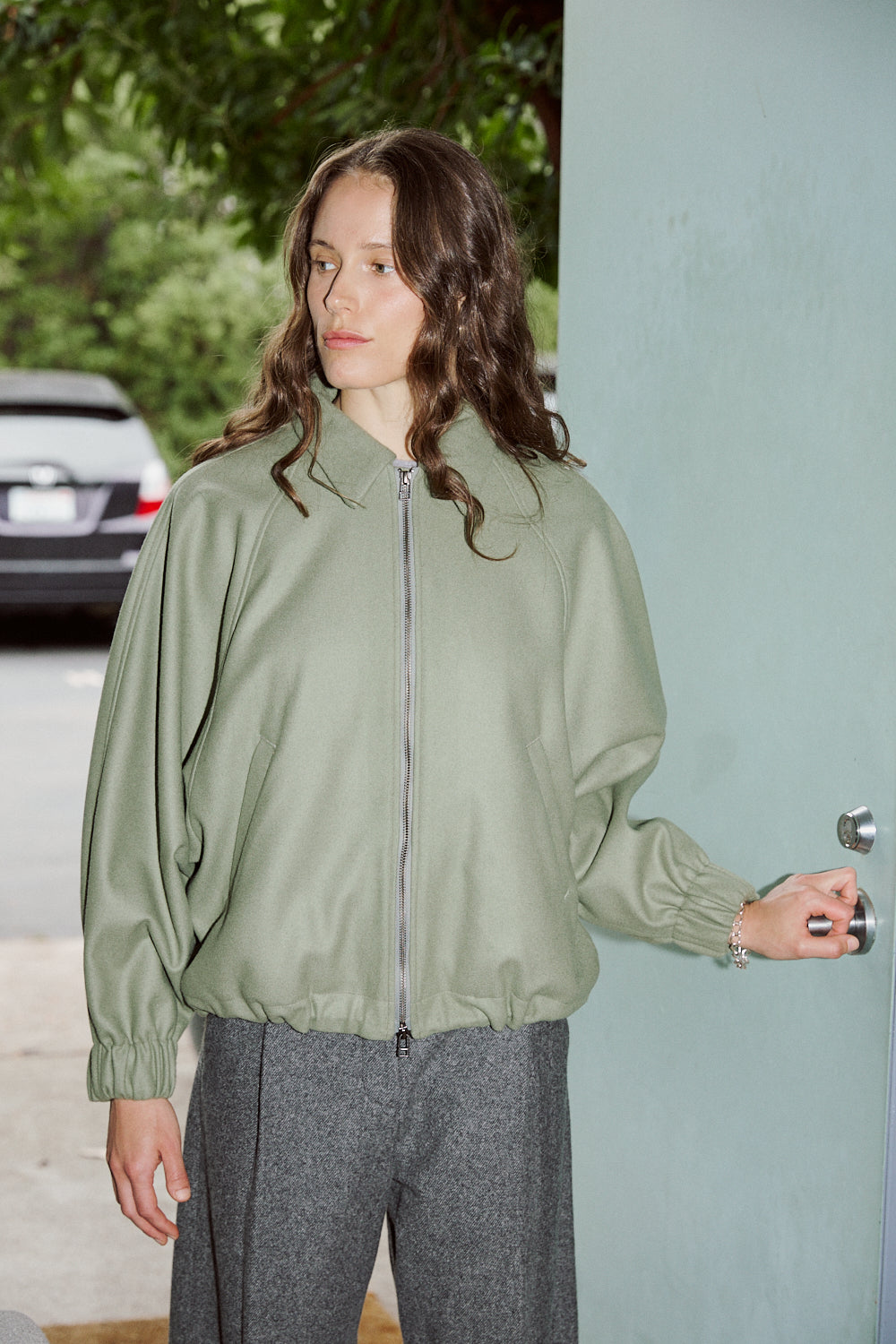 Bomber Jacket in Artichoke