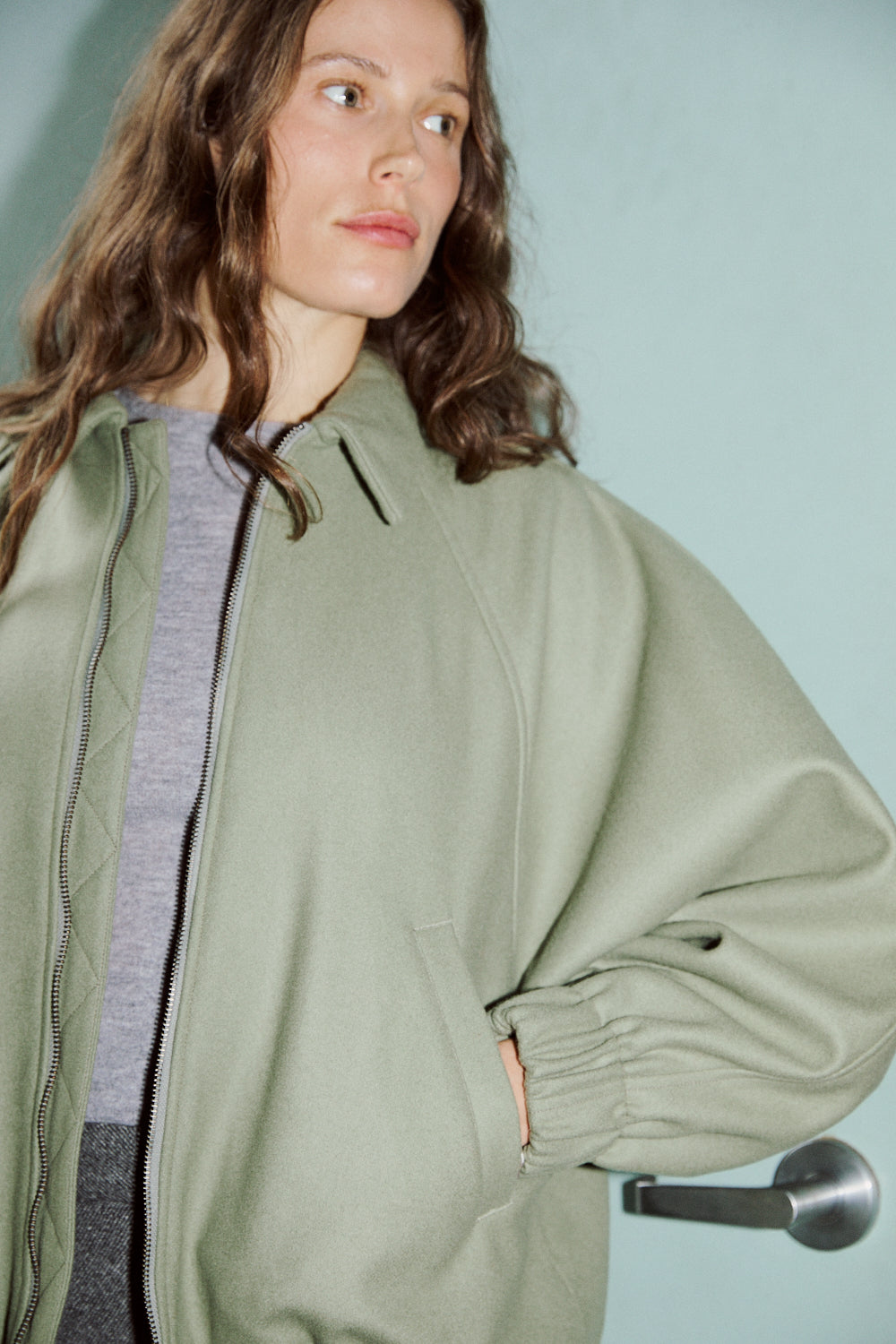 Bomber Jacket in Artichoke