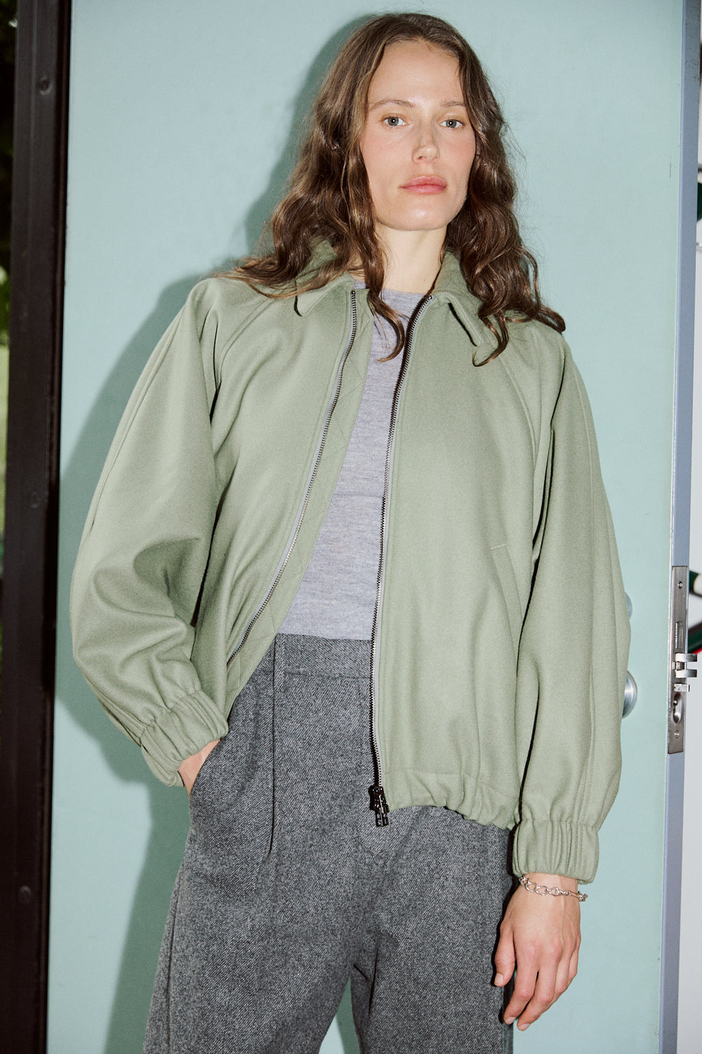 Bomber Jacket in Artichoke