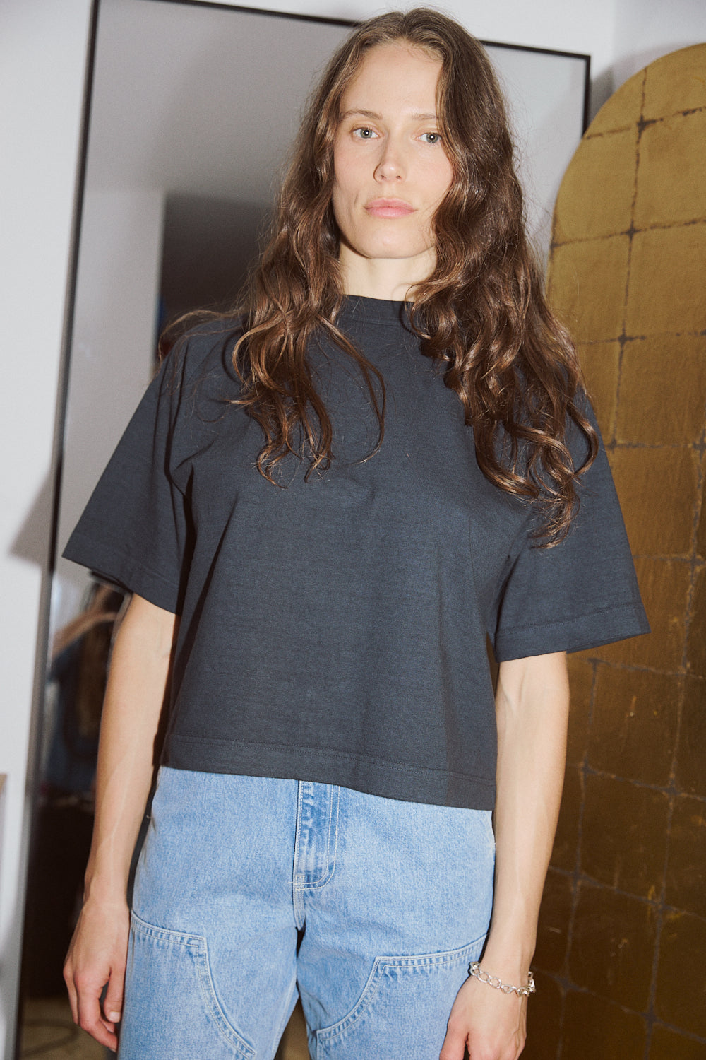 Mahuna SS T-Shirt in Blue Graphite