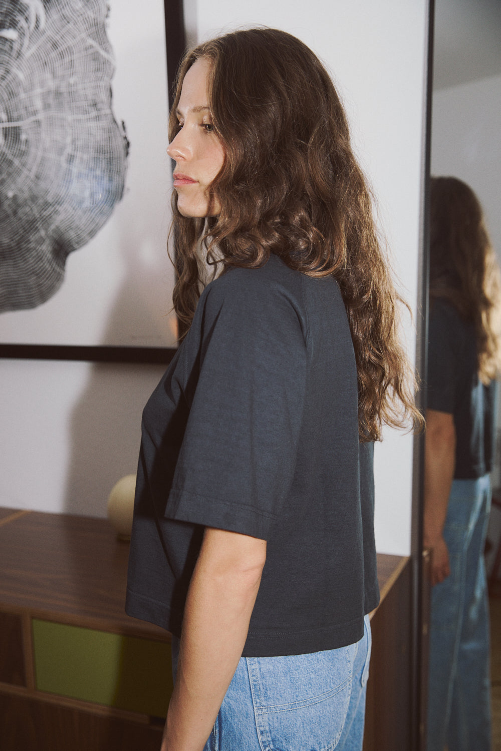 Mahuna SS T-Shirt in Blue Graphite