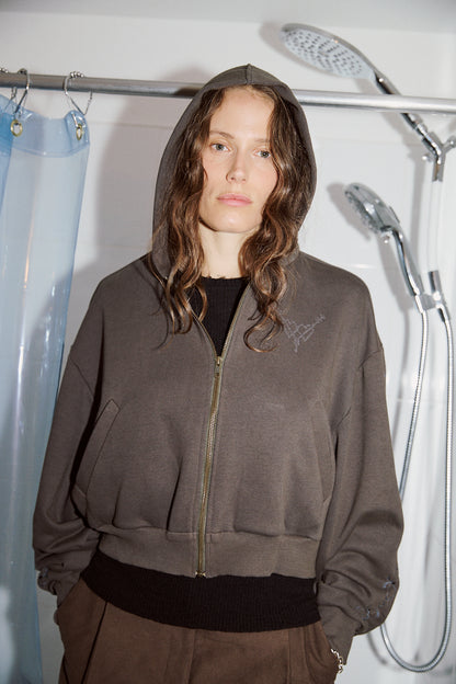 Ganaltaka Embroidery hooded Zip Parka