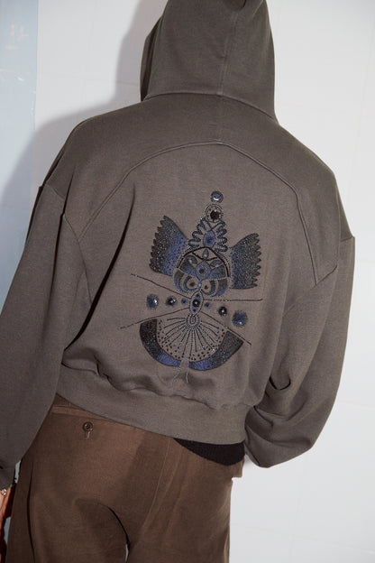 Ganaltaka Embroidery hooded Zip Parka