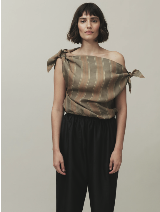 Swan Top in Tie Stripe