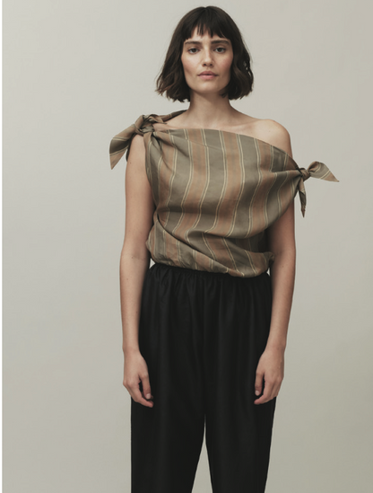 Swan Top in Tie Stripe