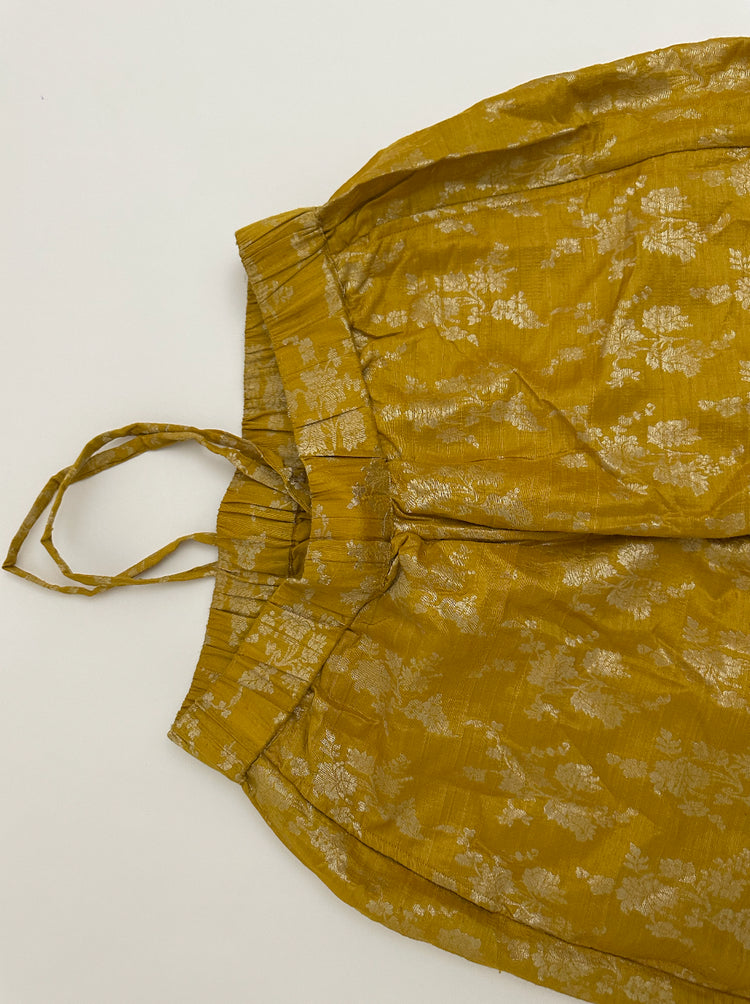 Silk Brocade Boxing Pant in Sun Yellow