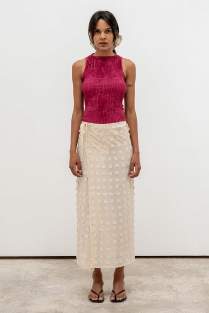 Muga Silk Offcuts Wrap Long Skirt - Undyed