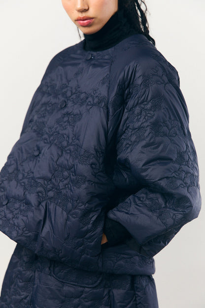 Quilted Jacket in Navy Black
