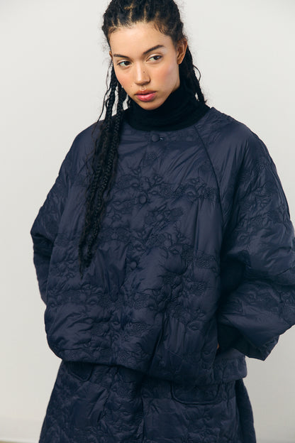 Quilted Jacket in Navy Black
