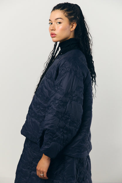 Quilted Jacket in Navy Black