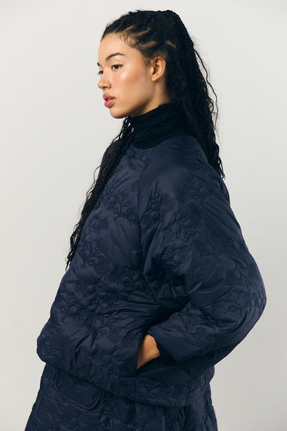 Quilted Jacket in Navy Black