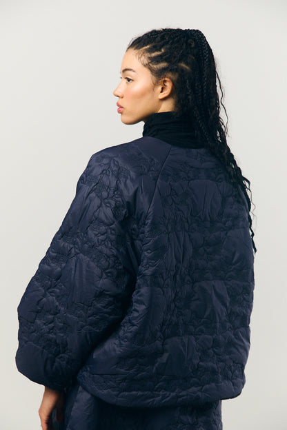 Quilted Jacket in Navy Black