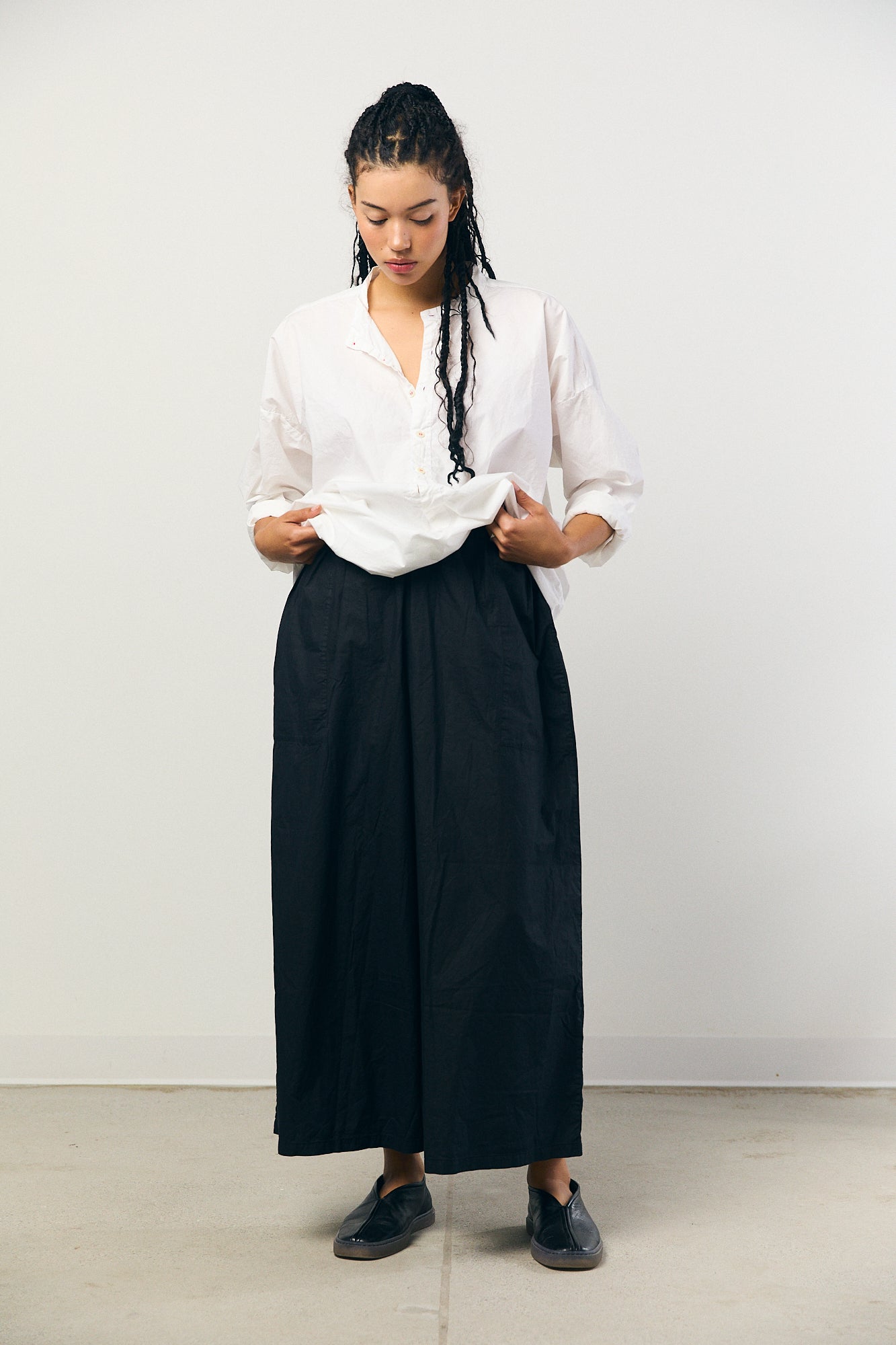 Chisato Pant - Black Cotton Poplin
