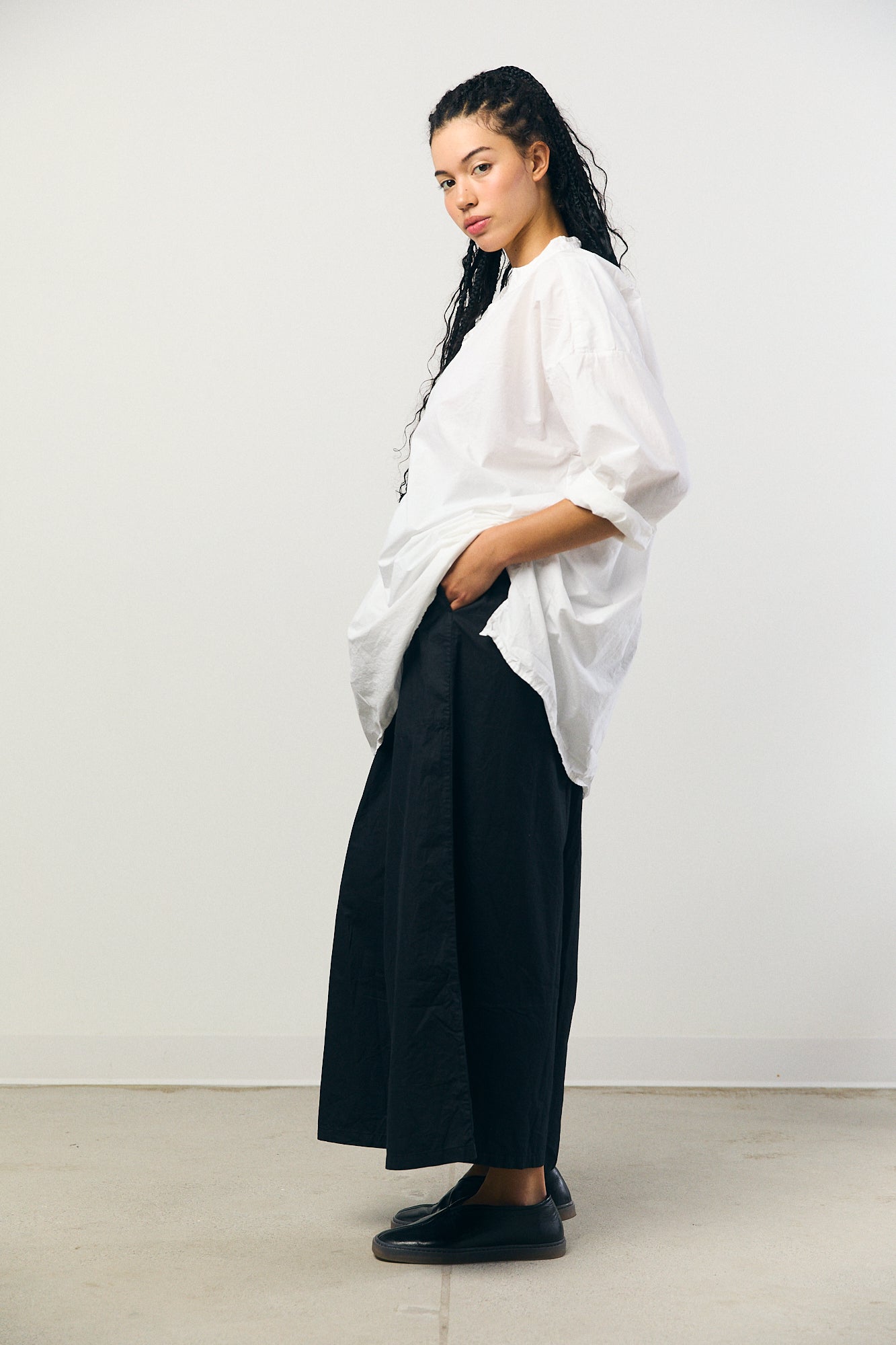 Chisato Pant - Black Cotton Poplin