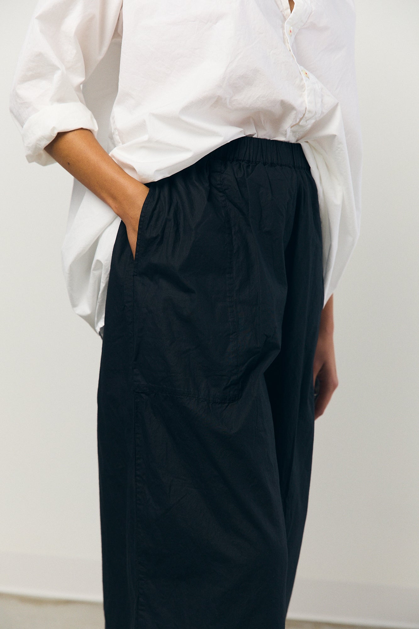 Chisato Pant - Black Cotton Poplin