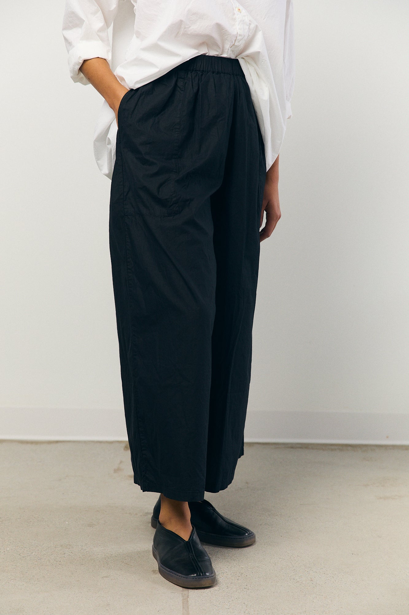 Chisato Pant - Black Cotton Poplin