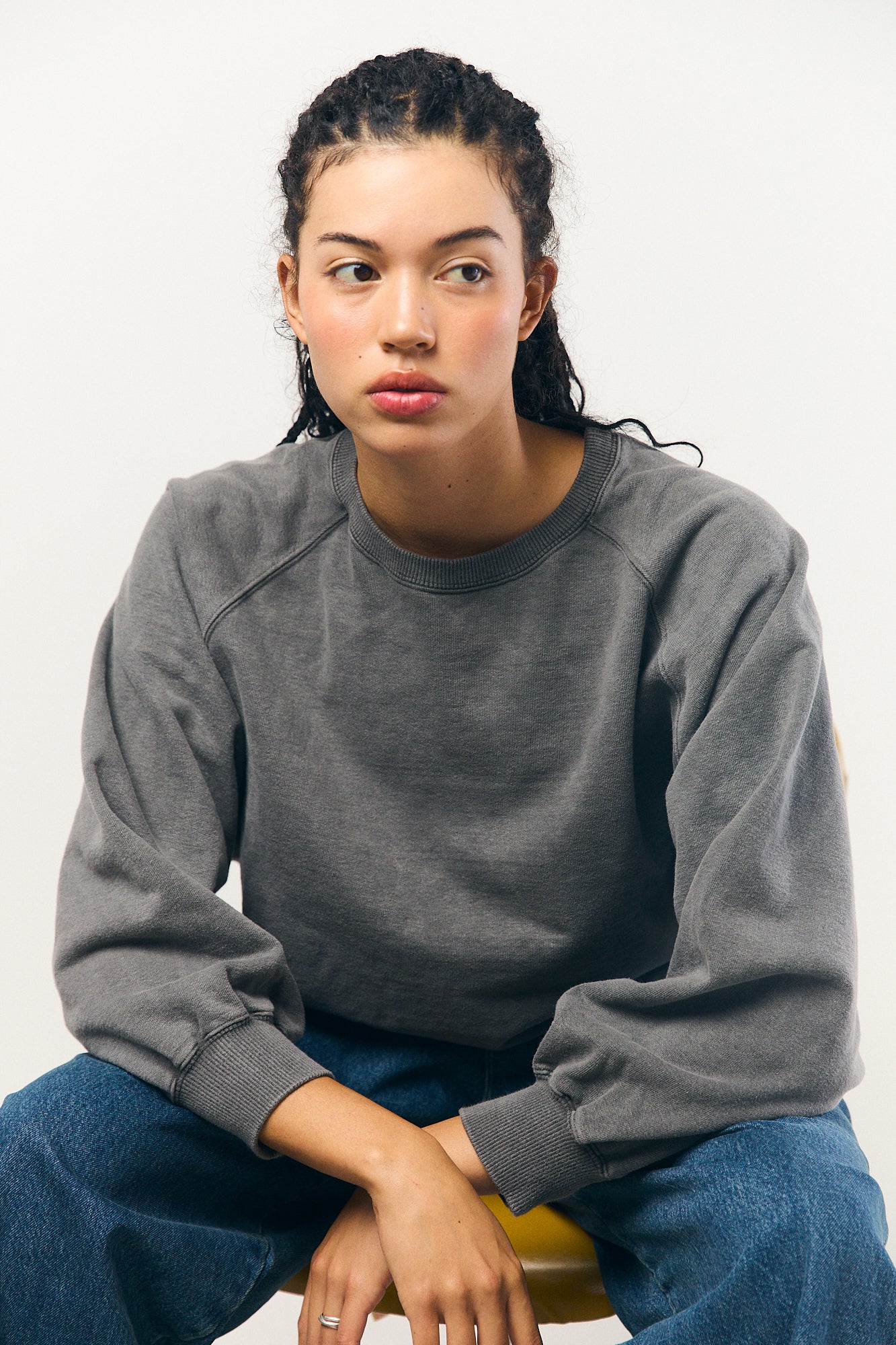 Pigment Dye Sweat L/S in Grey