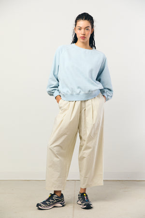 Box Pleats Easy Pants in Ivory