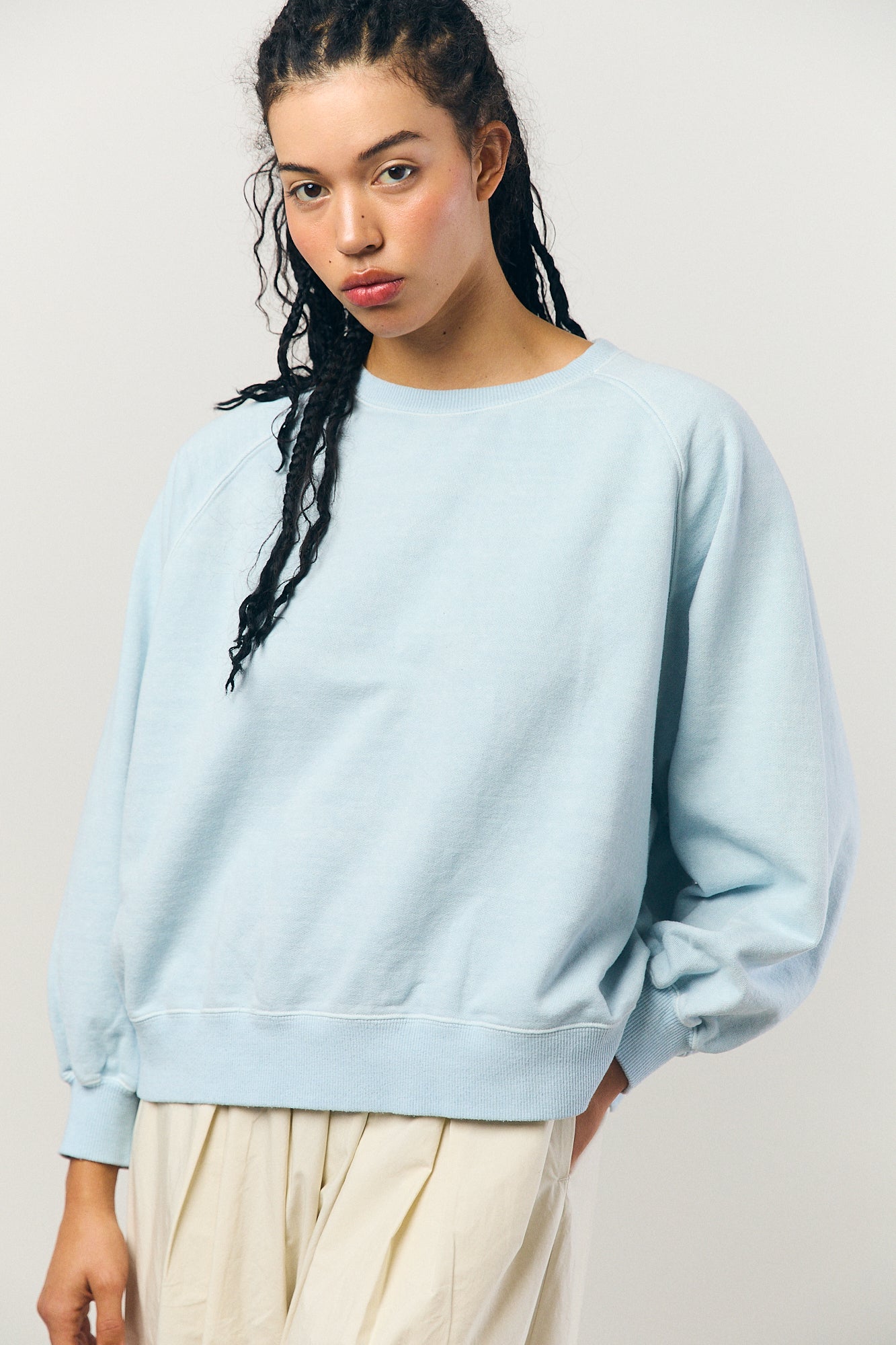 Pigment Dye Sweat L/S in Blue