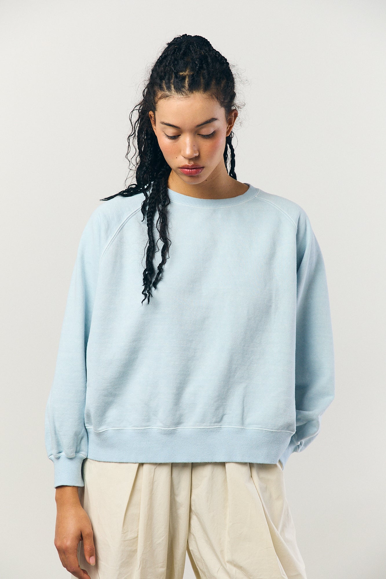 Pigment Dye Sweat L/S in Blue