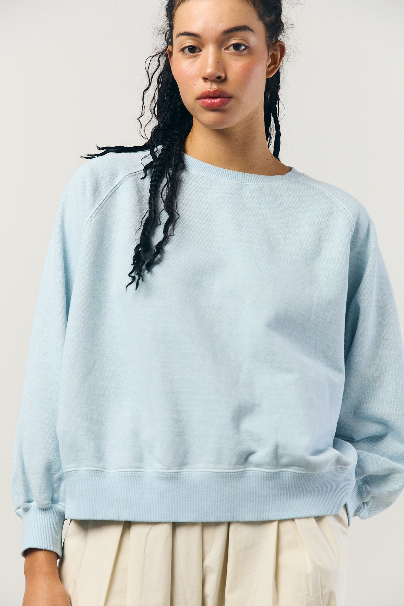 Pigment Dye Sweat L/S in Blue