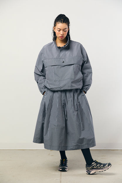 Check Taffeta Pleated Skirt