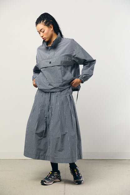 Check Taffeta Pleated Skirt