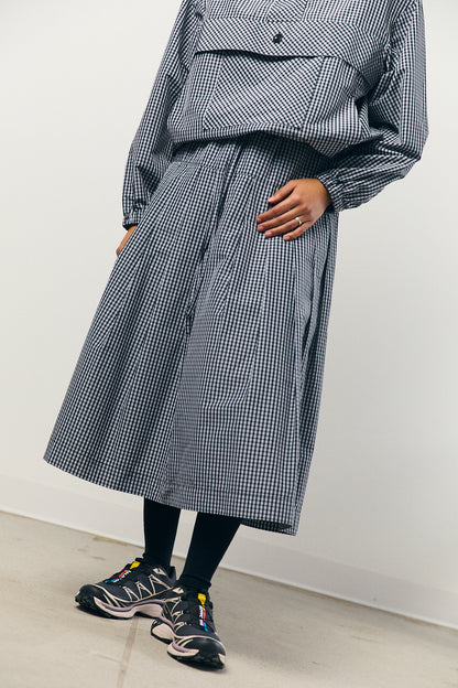 Check Taffeta Pleated Skirt