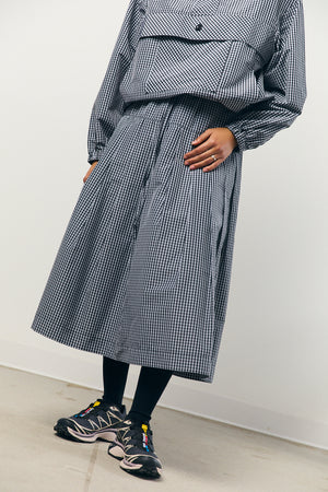 Check Taffeta Pleated Skirt