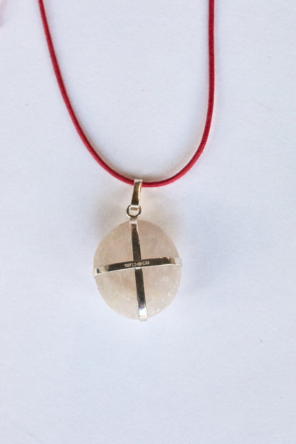 White Stone - Sterling Silver ribbon setting